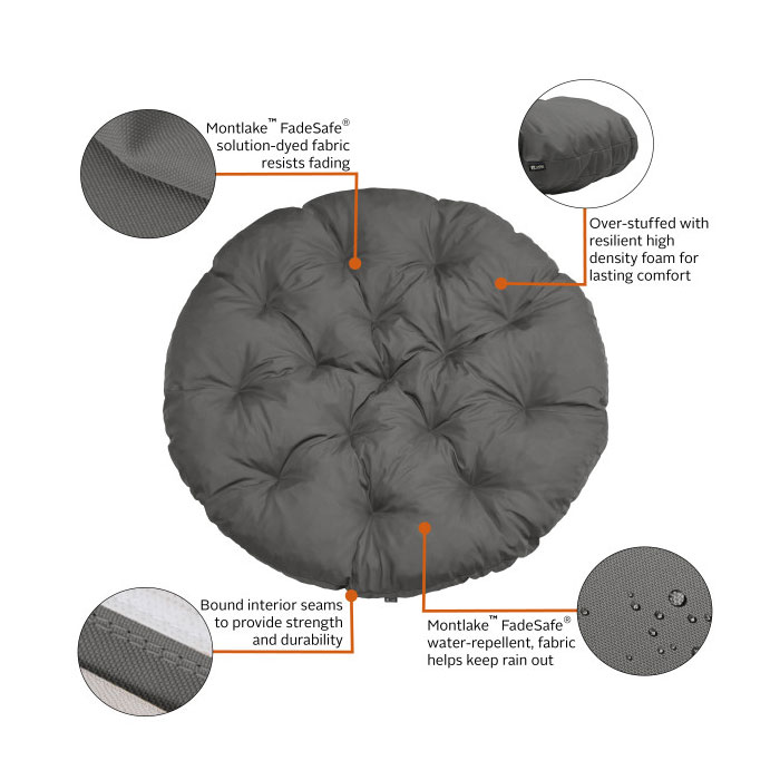 50" Papasan Cushion Water-Resistant -Charcoal - Image 3